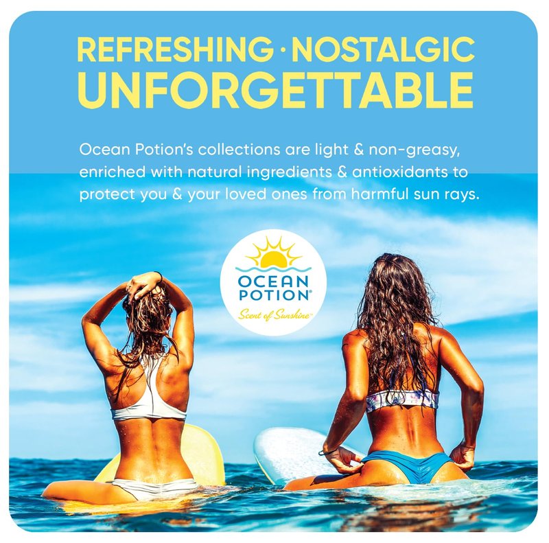 Ocean Potion SPF 30 Sunscreen Body Lotion, Broad Spectrum UVA/UVB Protection with Aloe and Vitamin E, Water-Resistant Non-Greasy Travel Size Sunscreen, 3.4 oz