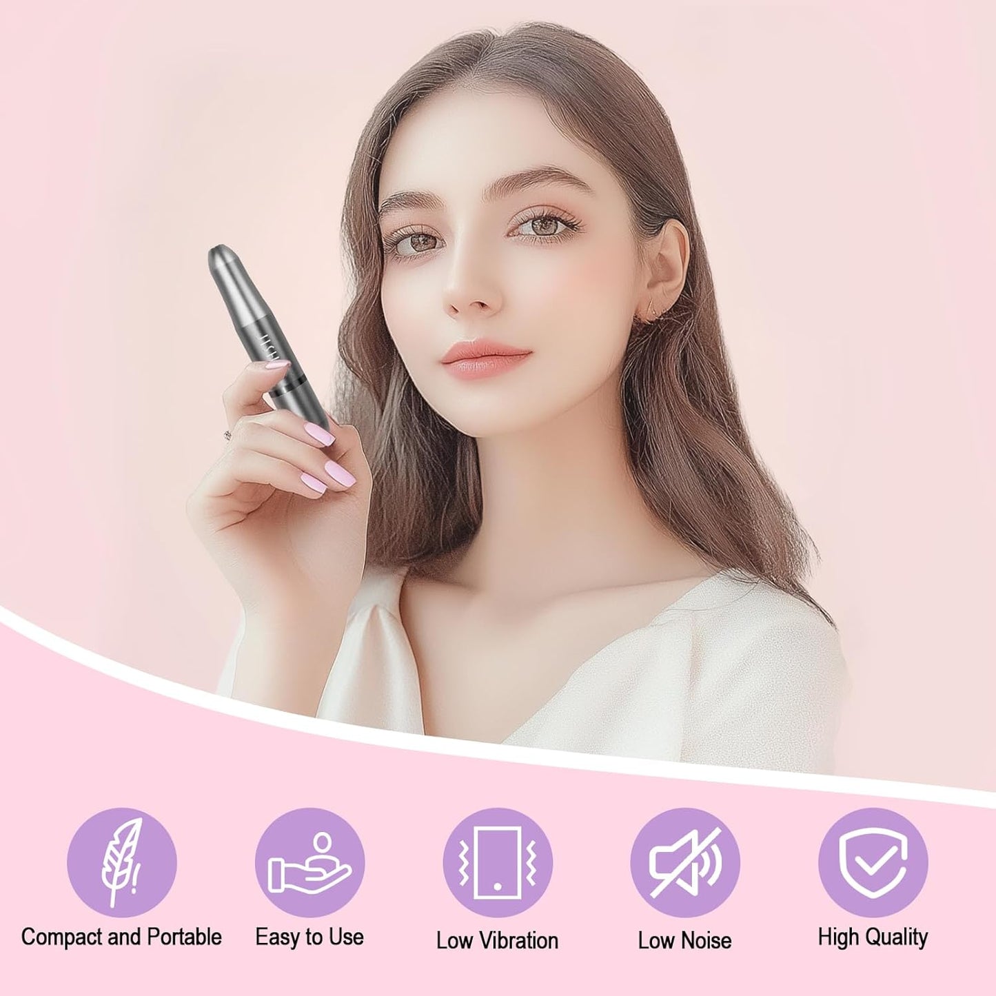 Electric Nail Drill Machine - Portable Corded Nail File for Acrylic Nails | Adjustable 25000 RPM, Ideal for Beginners & Professionals - Gray