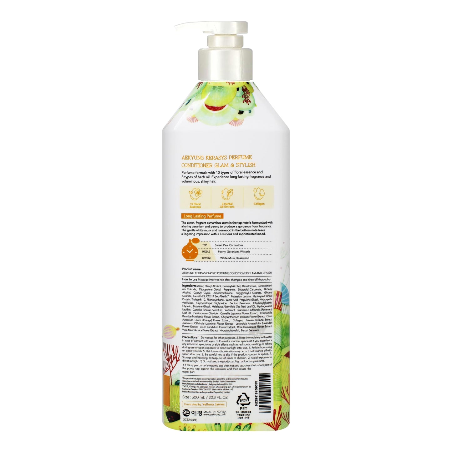 Kerasys Perfume Shampoo and Conditioner Set 20.3 fl oz / 600 ml (Glam Stylish)