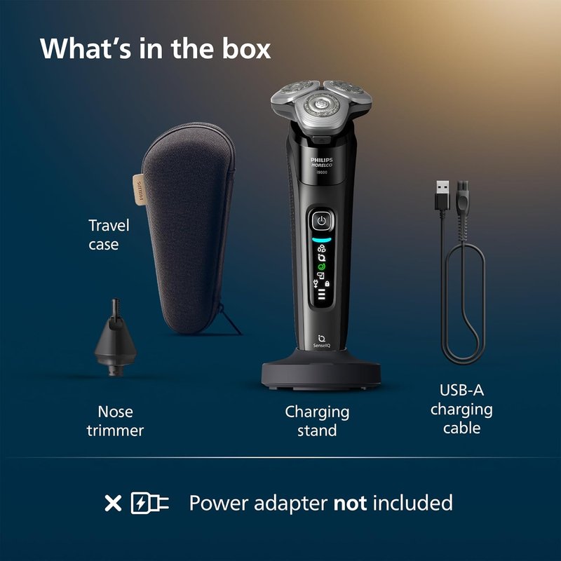 Philips Norelco Shaver i9000 - Wet & Dry Electric Shaver with SenseIQ Technology | Triple Lift & Cut System, Black