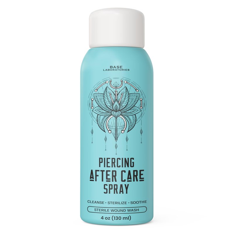 BASE LABORATORIES Ultimate Healing Piercing Aftercare Kit | Piercing Aftercare Spray + Keloid Piercing Bump Treatment Oil + Piercing Cleaner Swabs | Keloid Bump Removal - Saline Solution for Piercings