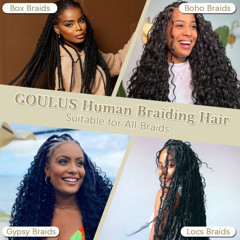 Body Wave Bulk Human Hair For Braiding No Weft Boho Braids Human Hair Brading Hair Extensions 100g One Bundle Wet and Wavy Human Braiding Hair For Boho Braids Natural Black(16inch, Natural Black)