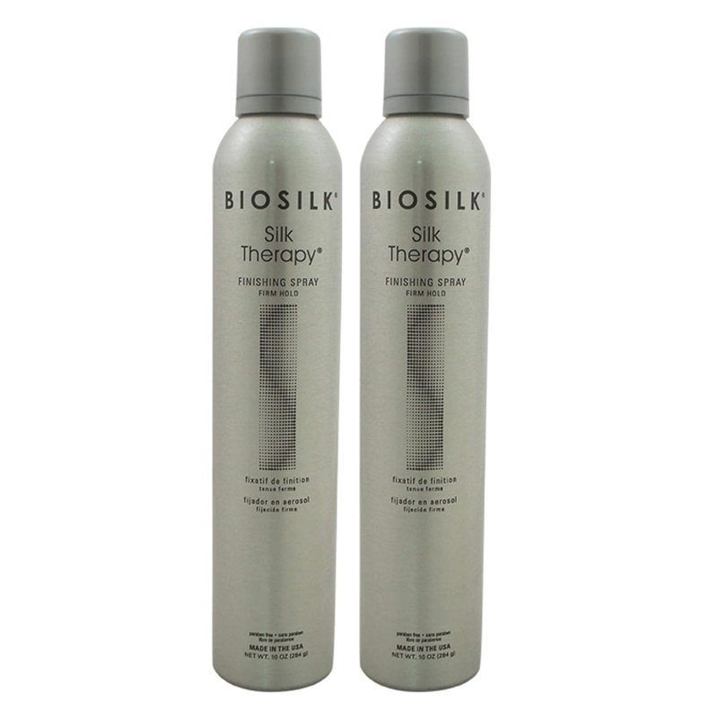 Biosilk Silk Therapy Finishing Spray - Firm Hold Hair Spray for Unisex - 10 oz | Pack of 2