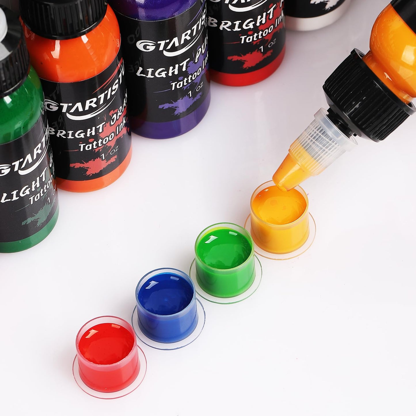 14 Colors Tattoo Ink Set 1oz (30ml) GTARTISTOO Professional Vegan-Friendly Pigment Tattoo Inks Color Kit Supplies
