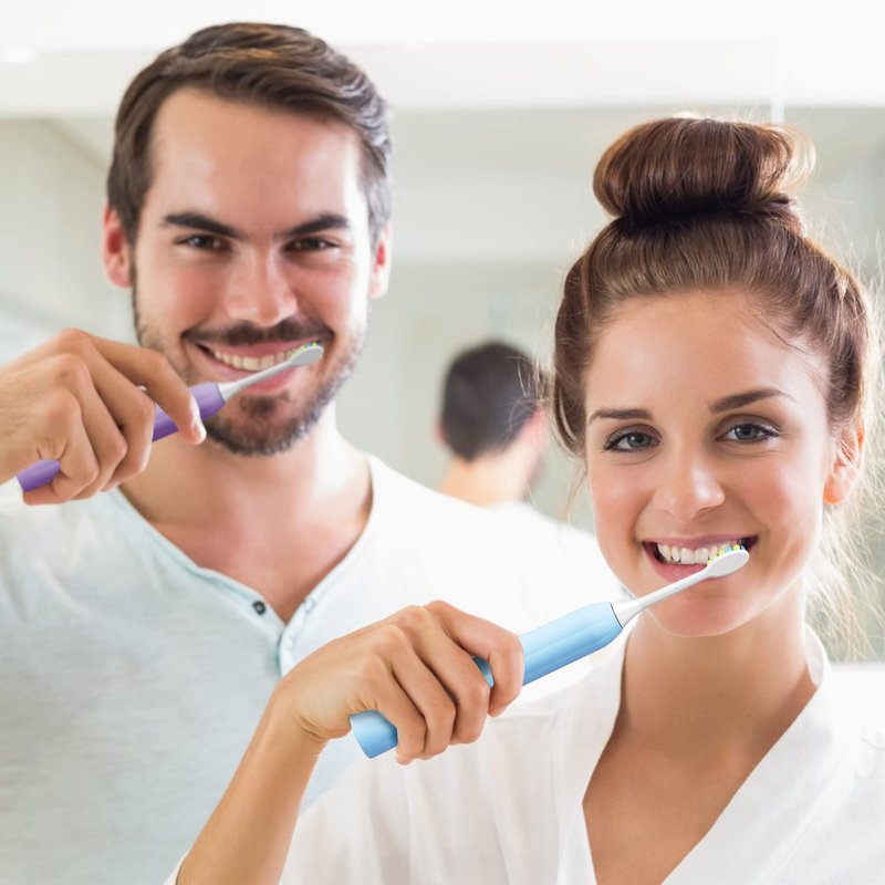 7AM2M Rechargeable Sonic Electric Toothbrush 2 Pack, Soft Toothbrushes for Adults and Kids with 12 Brush Heads, IPX7 One Charge Use for 90 Days, 5 Modes with 2 Minutes Build in Smart Timer