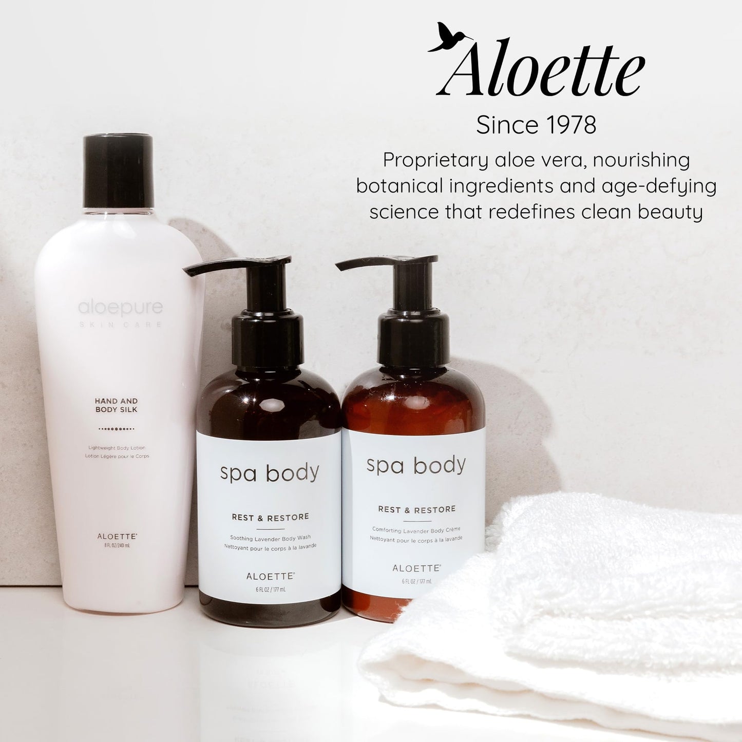 Aloette Lavender Body Wash, Rest & Restore - Hydrating & Moisturizing Body Wash for Dry Skin with Natural Aloe Vera & Vitamin E - Exfoliating & Rejuvenating Skin Care Products for Men & Women