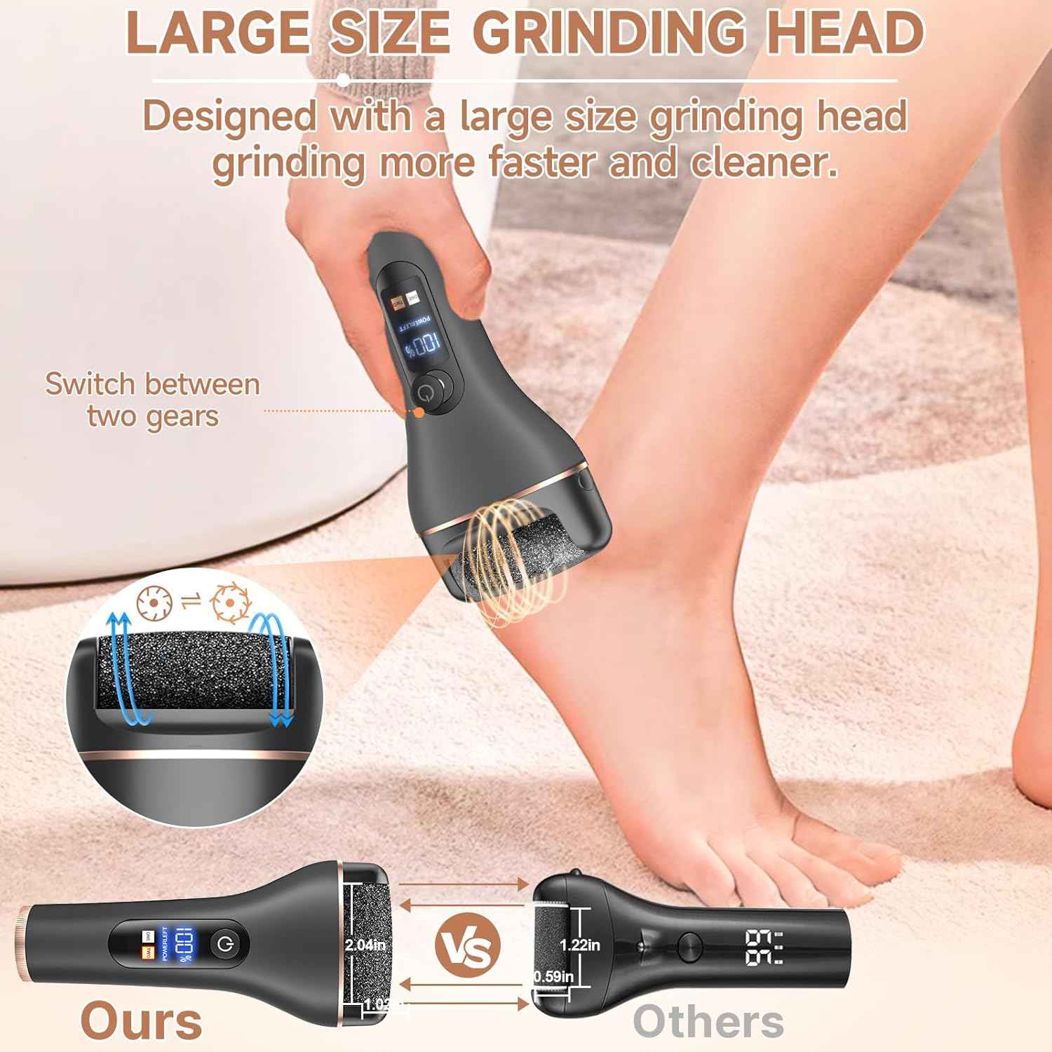 Rechargeable Electric Callus Remover for Feet - Waterproof Pedicure Tool for Hard Skin