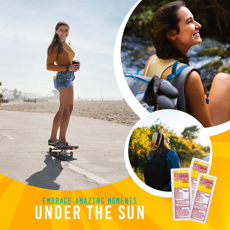 Sunscreen Lotion, SPF30 Protection and PABA Free, Mini Sunscreen Bulk, Individual Sunscreen Packets (Pack of 100) – Travel Size Sun Screen for Outdoors, Bundled with reclosable Homesphere bag (100)