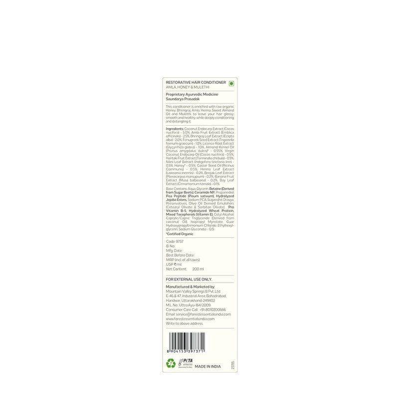 Forest Essentials Hair Conditioner, Amla, Honey and Mulethi, 200ml