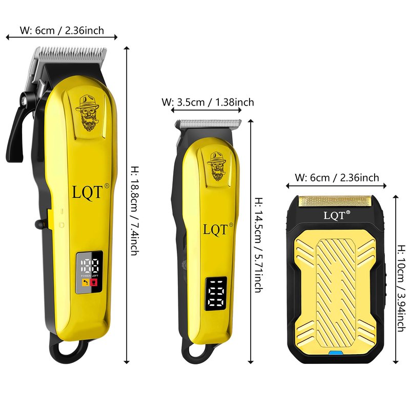 LQT Cordless Hair Clippers for Men Electric Beard and Mustache Trimmer & Foil Shaver Professional Rechargeable Hair Trimmer Gifts for Birthday Christmas to Son Husband Father Men Gifts