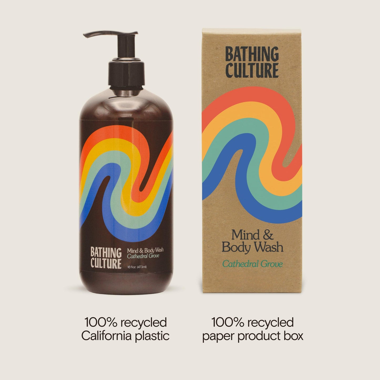 Bathing Culture Organic Body Wash for Women and Men, Natural Shower Gel, Biodegradable, Sustainable, Vegan Personal Care, 16 fl oz Plastic Bottle, Cathedral Grove Scent