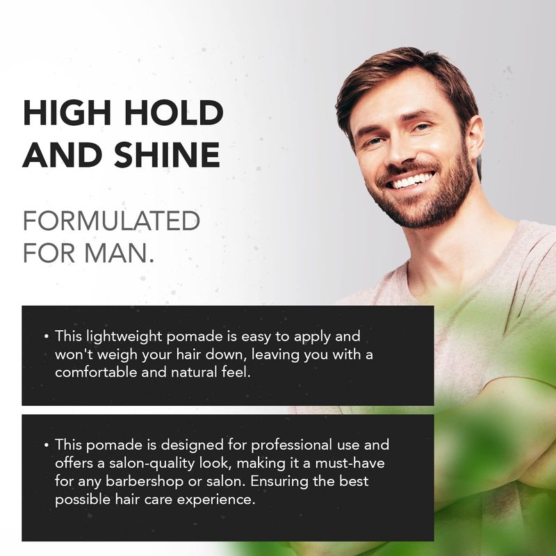 Gentlemen Republic 8oz Stiff Hair Pomade - Lightweight All-Day Hold with High Shine Finish, Alcohol-Free and Paraben-Free Formula, Suitable for Thick Hair