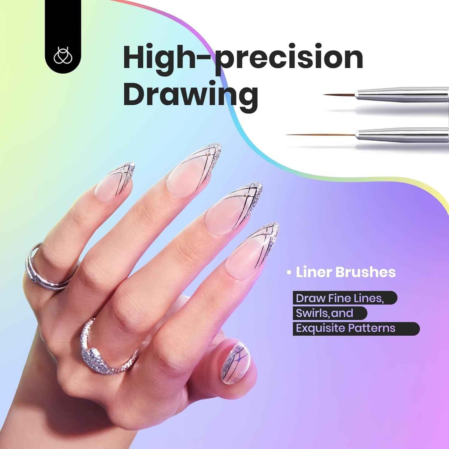 Beetles Nail Art Brush Set - Gel Polish Painting Tools & Dotting Pens for Creative Nail Designs