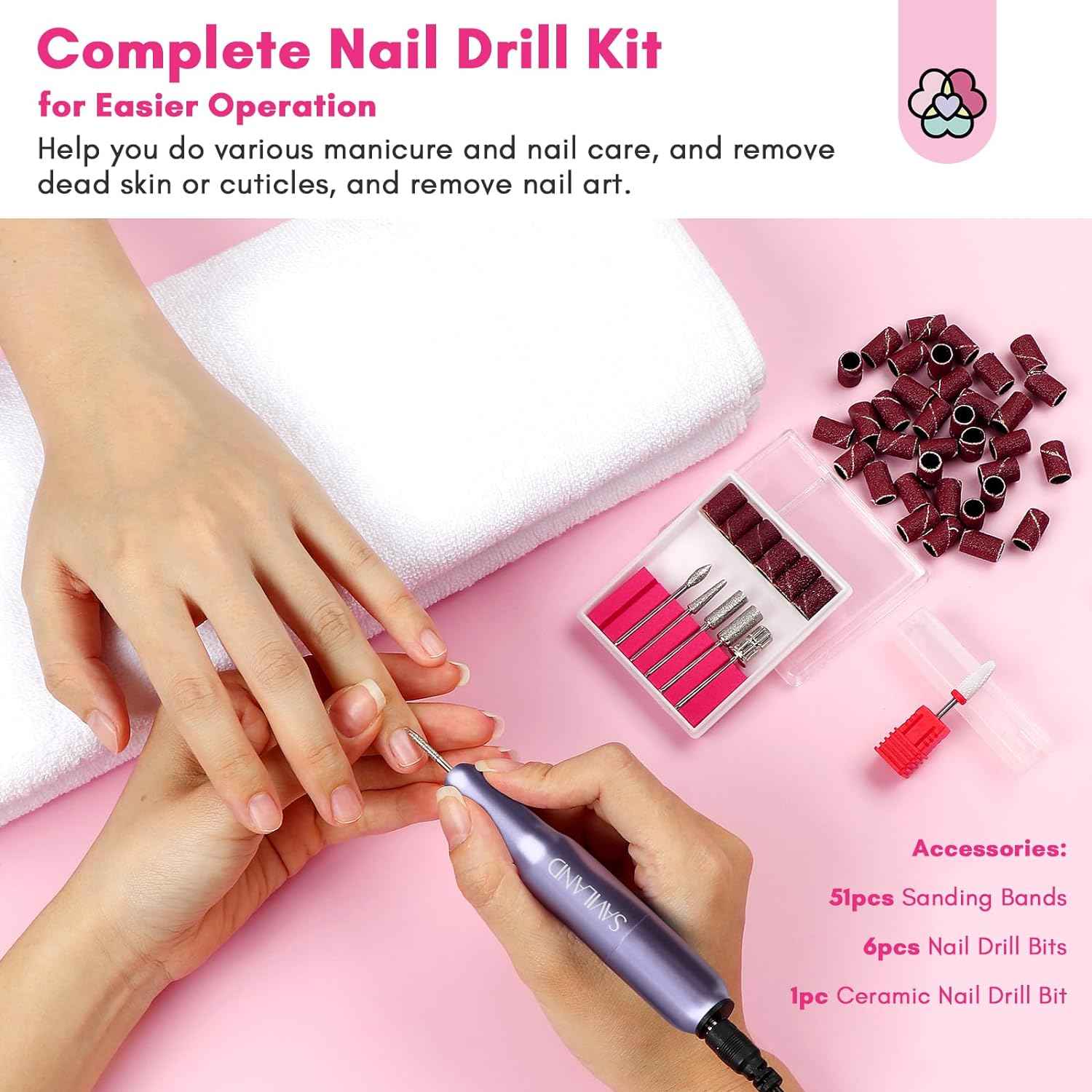 SAVILAND 30-Color Dip Powder Nail Kit with UV Light & Nail Drill - Starter Set for Spring/Summer