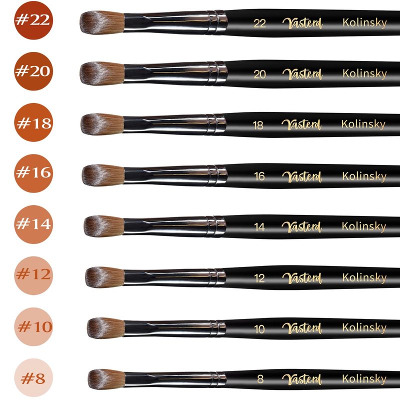 Yasterd Acrylic Nail Brush 100% Kolinsky Acrylic Brushes for Nails Size 22 Oval Crimped Shaped Nail Brushes for Acrylic Application Black Wood Handle Professional Nail Art Powder Brush Manicure Tool