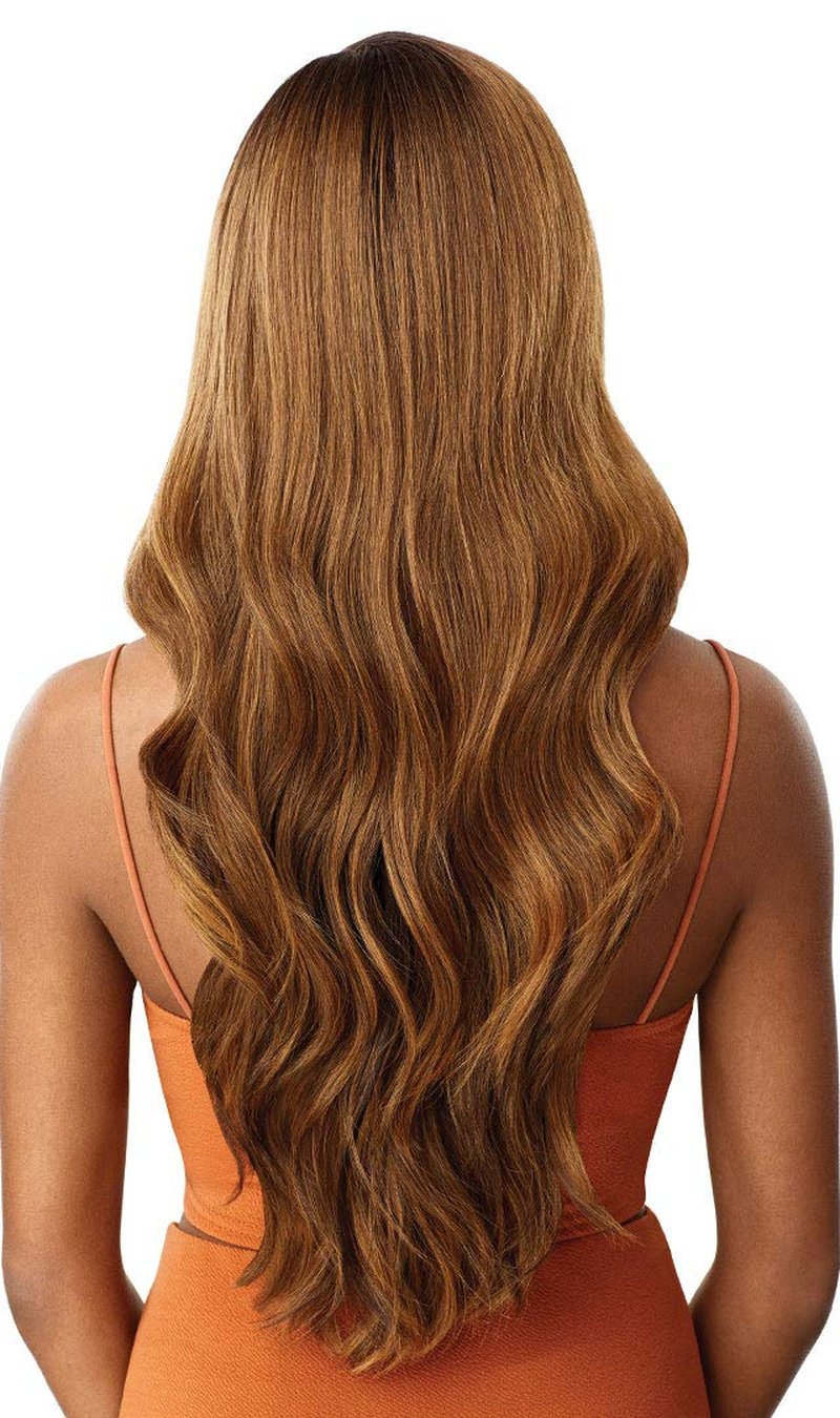 Outre LACEFRONT COLORBOMB Long Body Wave Exclusive Salon-Designed Blonde Shades Pre-Plucked Soft Swiss Lace Natural Baby Haur Heat Resisitant Synthetic - KIMANI (1B Off Black)
