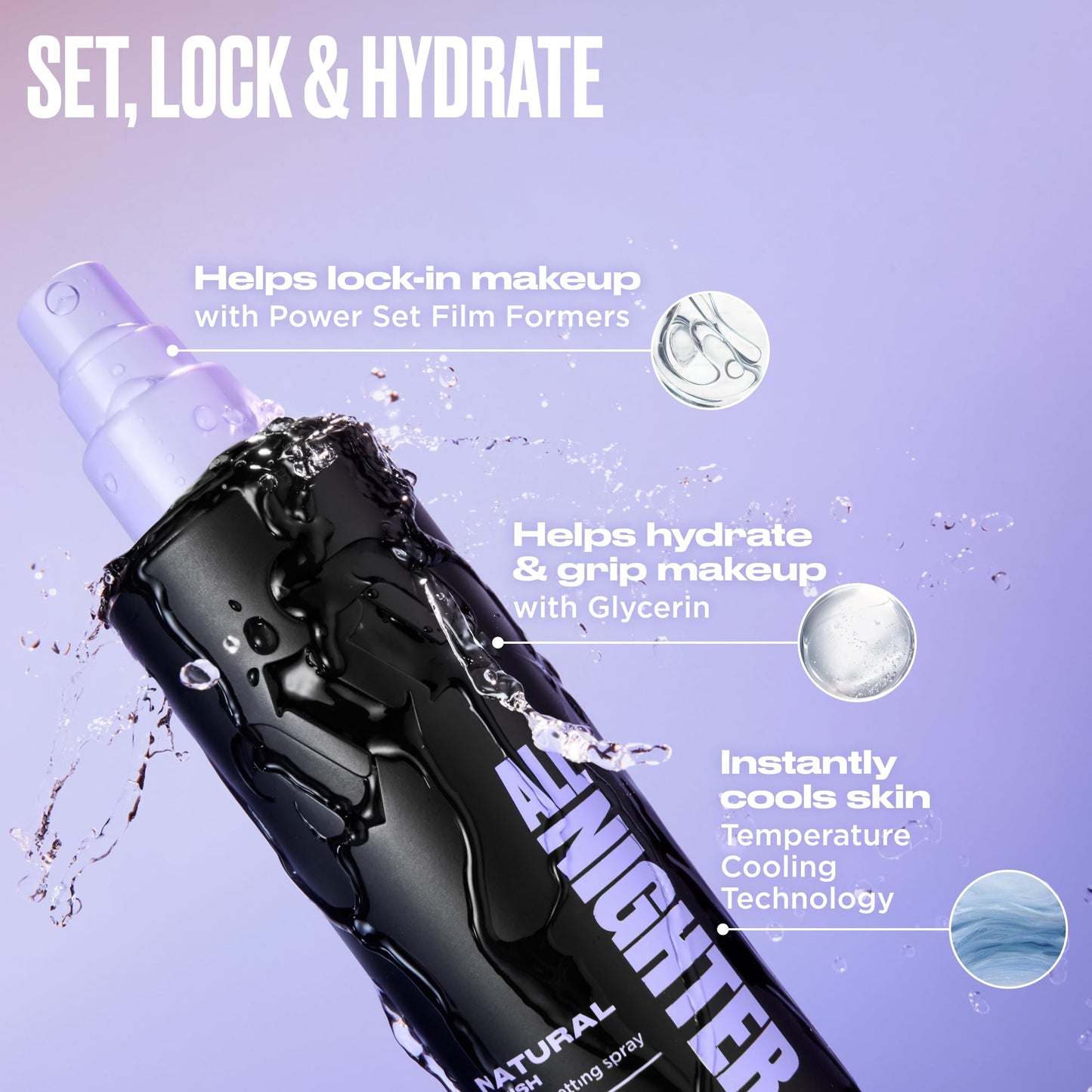 Urban Decay All Nighter Face Primer and Natural Finish Setting Spray Travel Bundle - All Nighter Waterproof Setting Spray (1 Fl Oz) for Transfer-Resistant Makeup + Makeup Primer (0.28 fl oz)