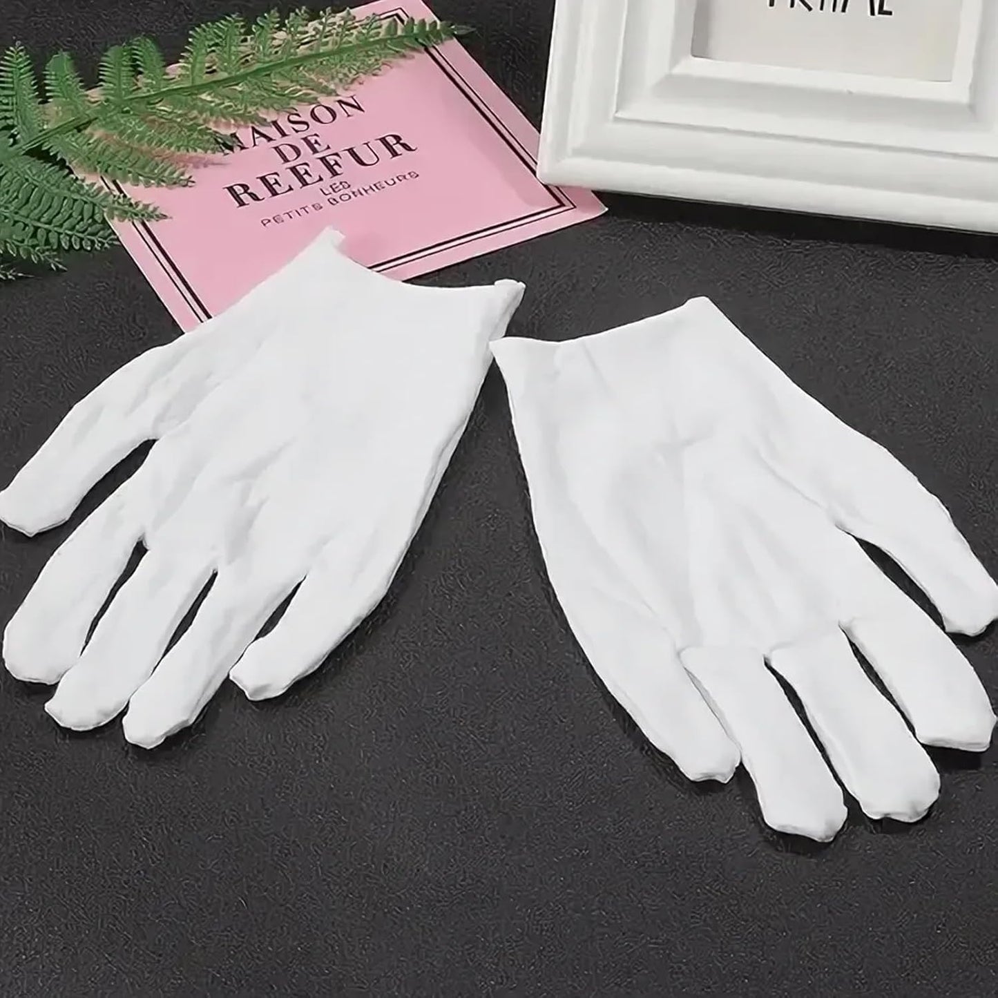 60 Pairs of Washable Pure Cotton White Gloves for Eczema & Jewelry Care