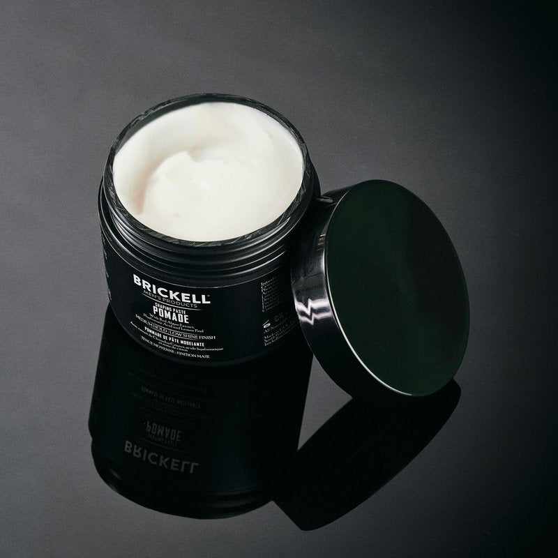 Brickell Men's Products Shaping Paste Pomade For Men, Texturizing Wax Pomade, With Hyaluronic Acid, Peppermint Essential Oil, and Rosemary, 2 Ounce, Scented