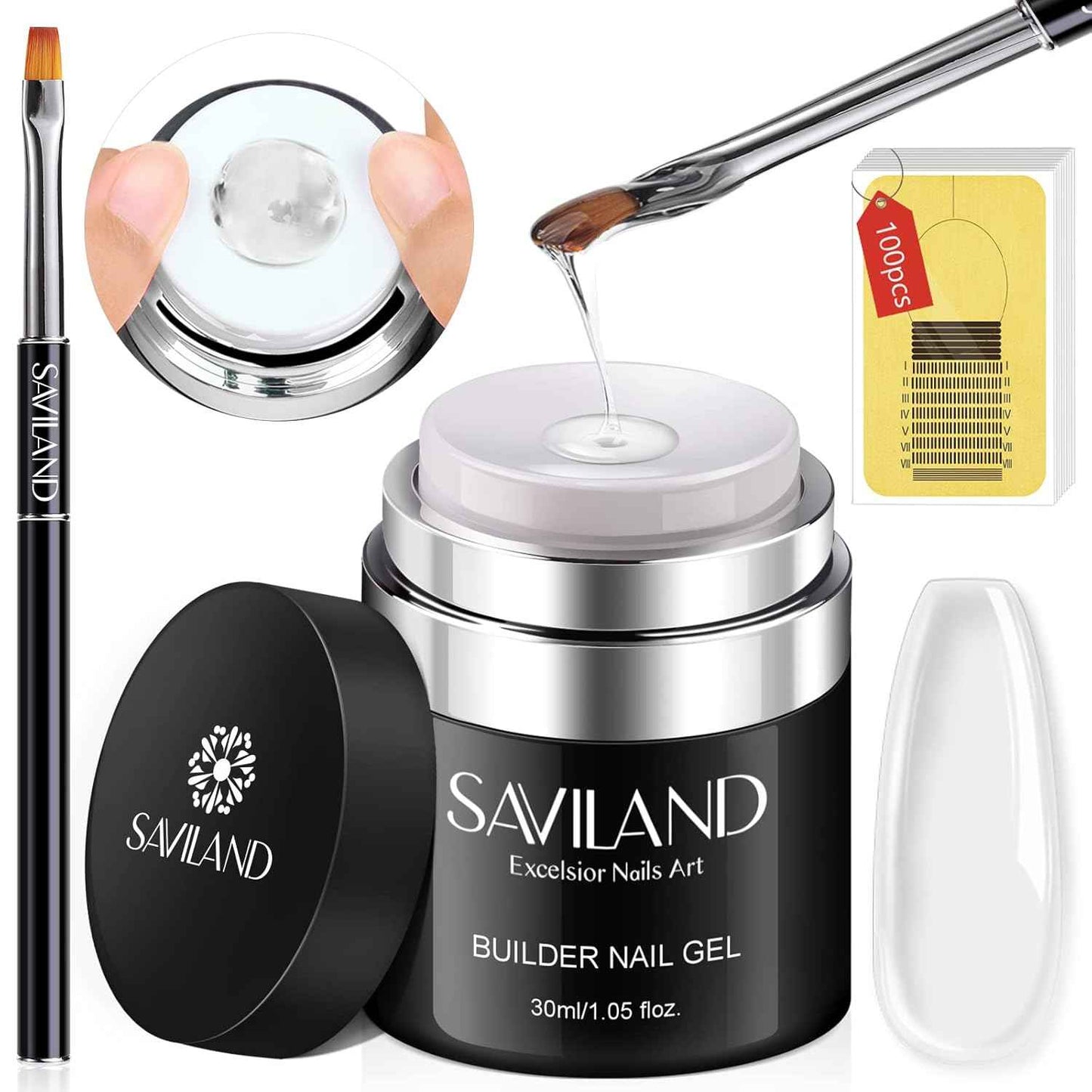 Builder Nail Gel with Air Cushion Design - 15ml Vitamin E Base & Top Gel Set (3 Pcs)