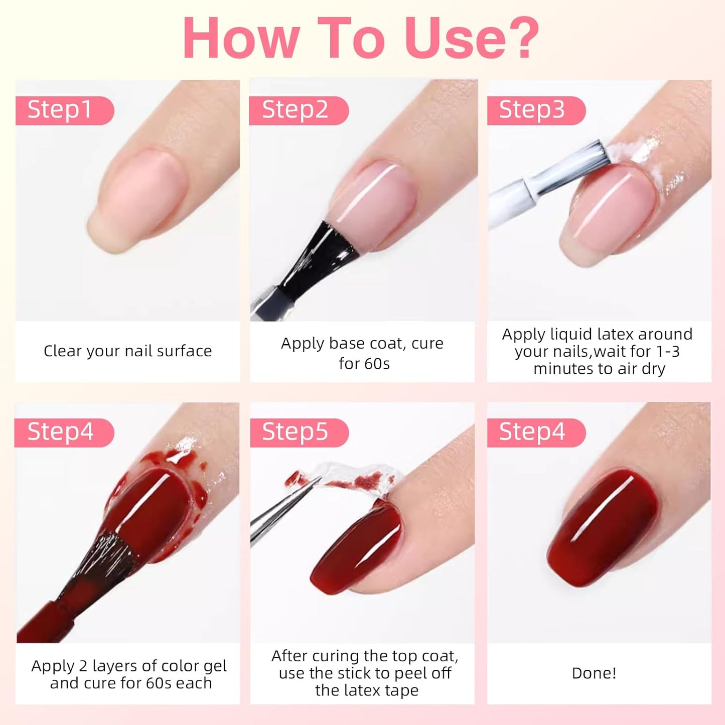 Gel Polish Remover Kit - 3 x 18ml with Cuticle Oil & Liquid Latex Tape, Fast 3-5 Min Removal