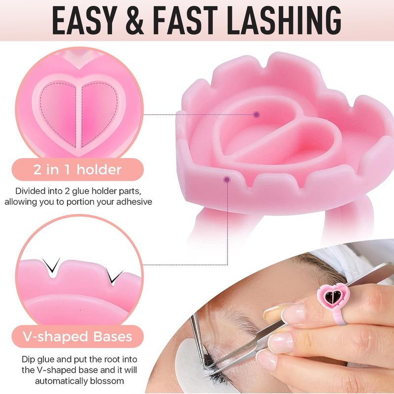 Pretty memory Lash Practice Kit with Mannequin Head, 100 Pcs Glue Rings for Eyelash Extension, 35 Pairs of Lash Mapping Stickers, Eyelash Extension Supplies for Practice