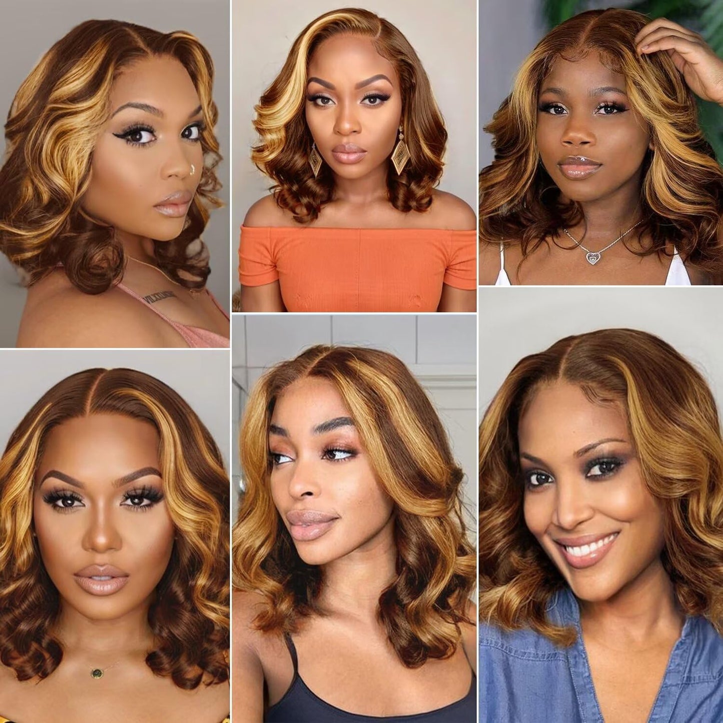 FUTGK 10inch Ombre Bob Wig Human Hair Glueless Body Wave Bob Wig Pre Cut 7x5 HD Lace Frontal Bob Wig Human Hair Pre Plucked 4/27 Ombre Honey Blonde Glueless Wig Pre Plucked Short Bob Wig for Wome