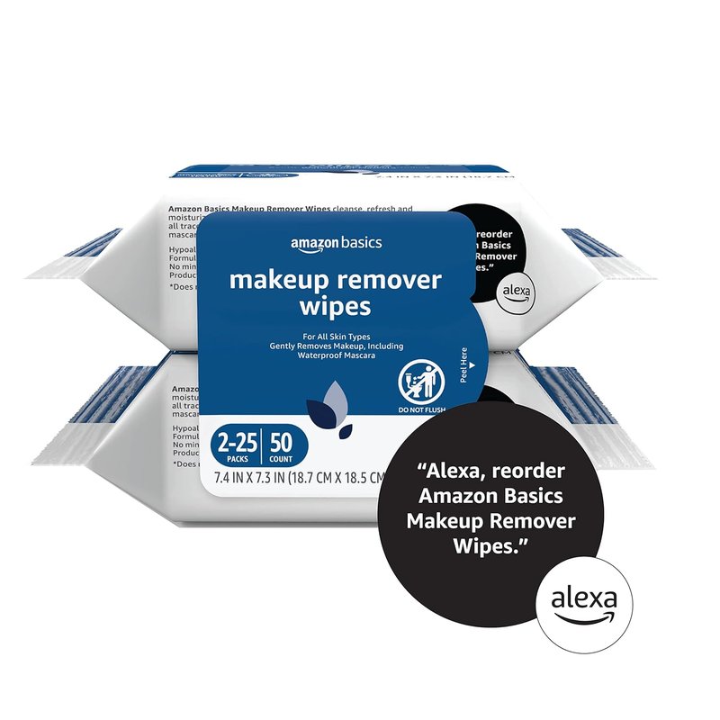 Makeup Remover Wipes - Gentle Cleansing, pH-Balanced & Alcohol-Free | 25 Count, 2-Pack