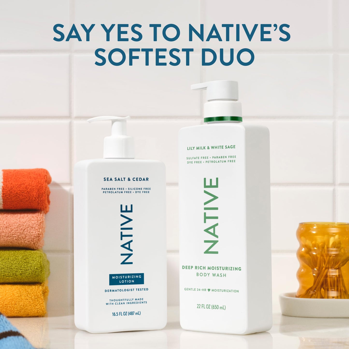 Native Body Lotion, Sea Salt & Cedar, 48-Hour Hydration for Dry & Sensitive Skin, Made with Plant-Based Moisturizers like Shea Butter, Silicone & Paraben Free, 16.5 fl oz