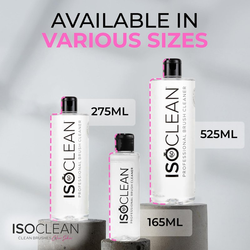 ISOCLEAN Makeup Brush Cleaner – Gentle Daily Use Solution, Reduces Product Buildup, Improves Application, Easy Clean Brush Cleaning Solution & Sponge Cleaner - Easy Pour with Dip Tray, 9 fl oz