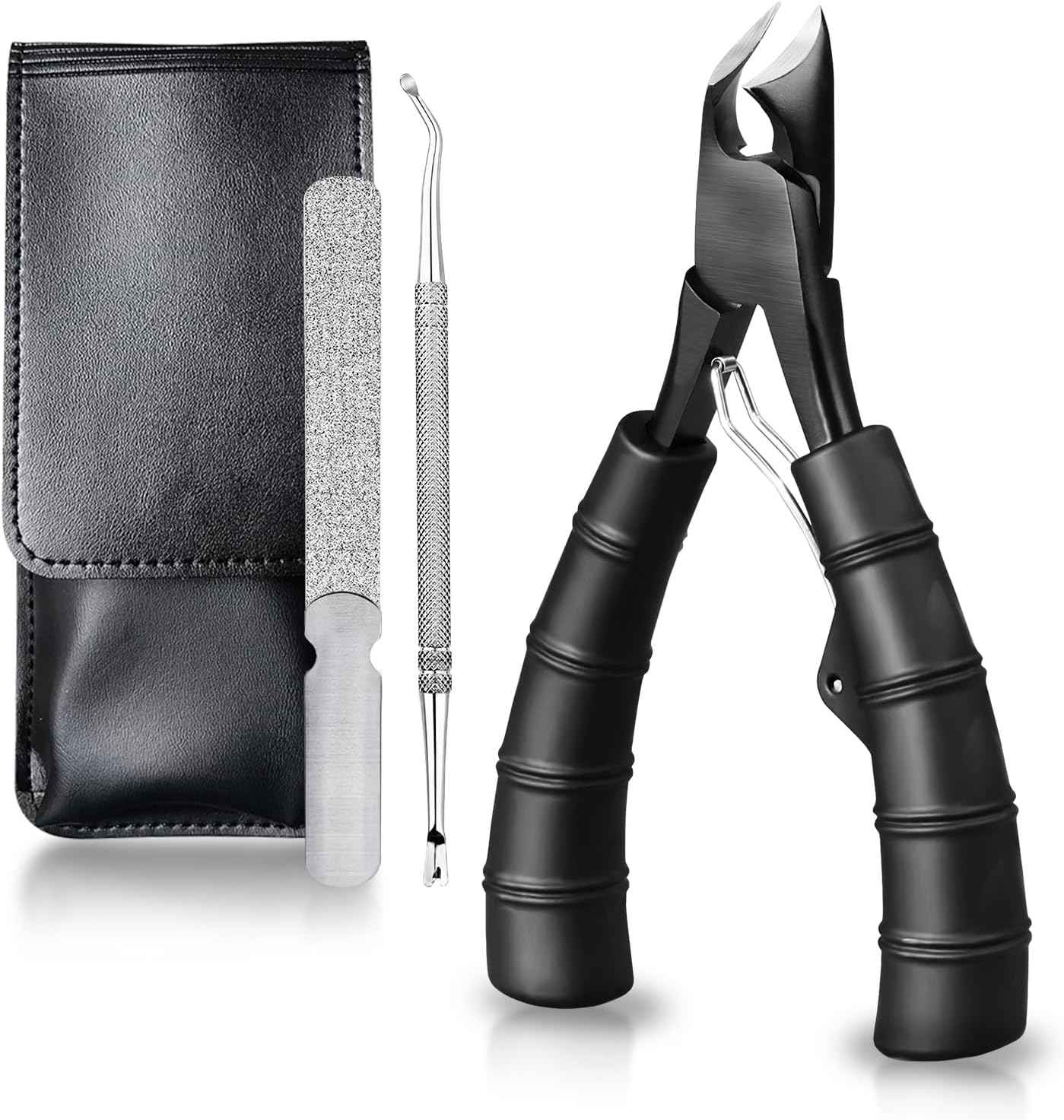 Ingrown Toenail Tool Kit with Wide Jaw & 360° Rotating Long Handle Clipper