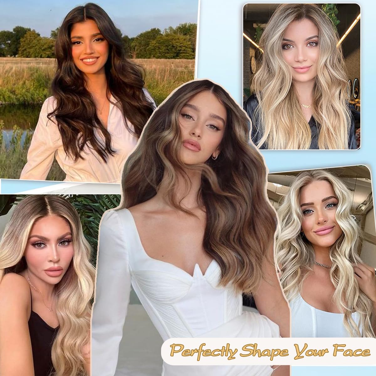 gulagula 20" Wavy Hair Topper 6.5"x6.5" Base Size Hair Toppers for Women Synthetic Hairpieces for Women with Thinning hair Wavy Clip In