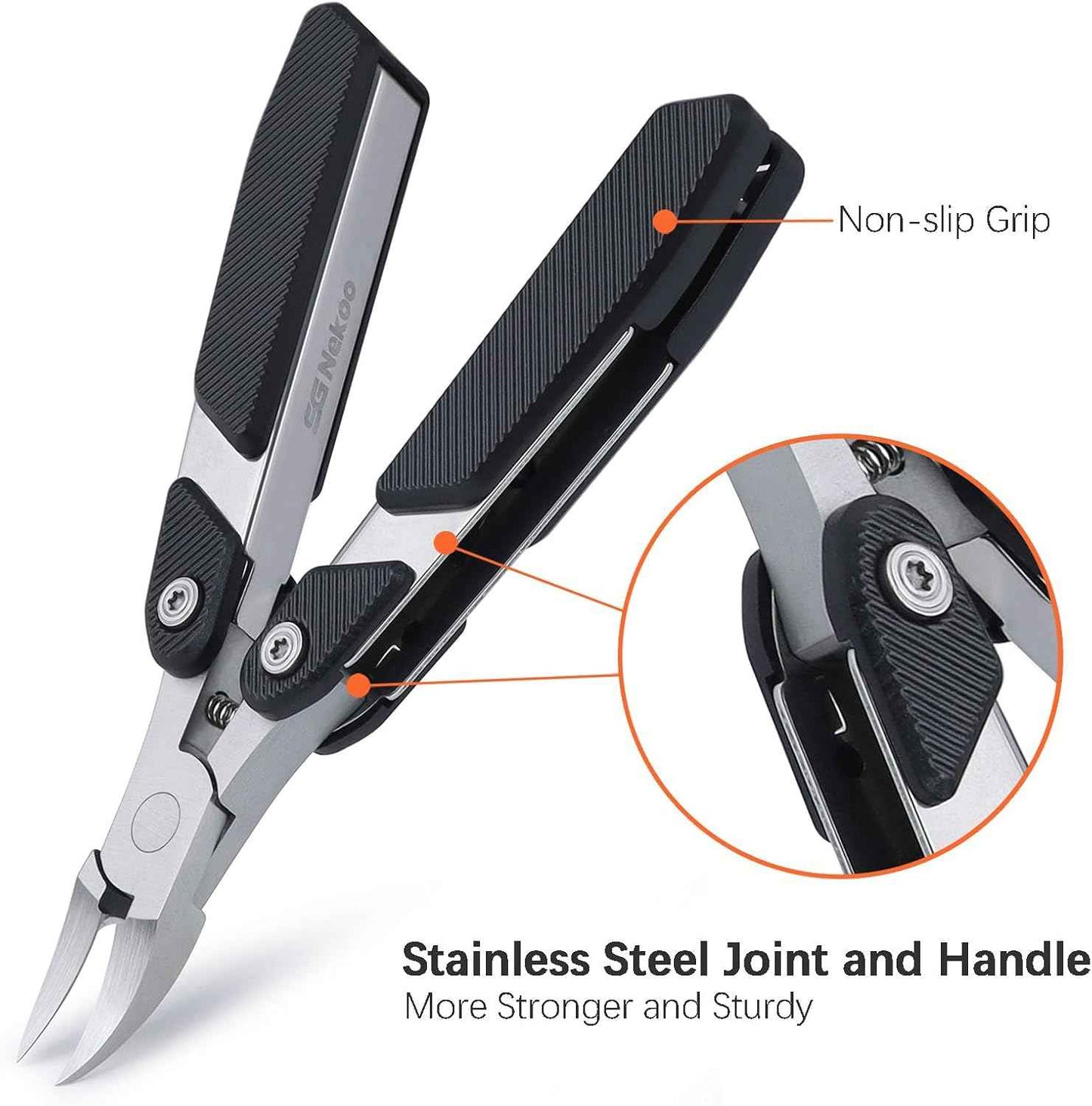 Heavy Duty Nail Clippers for Thick & Ingrown Toenails - Portable Folding Design for Men & Seniors