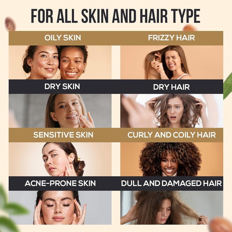 Organic Argan Oil of Morocco - Deep Moisturizing Hair Serum | 16oz Cold Pressed for Dry, Damaged Hair