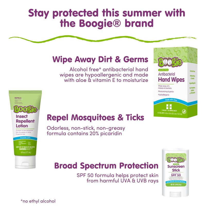 Boogie Insect Repellent Lotion for Mosquitoes, Ticks & Flies - 6 fl oz - DEET Alternative Mosquito Repellent - Up to 14-Hour Protection - Fragrance-Free