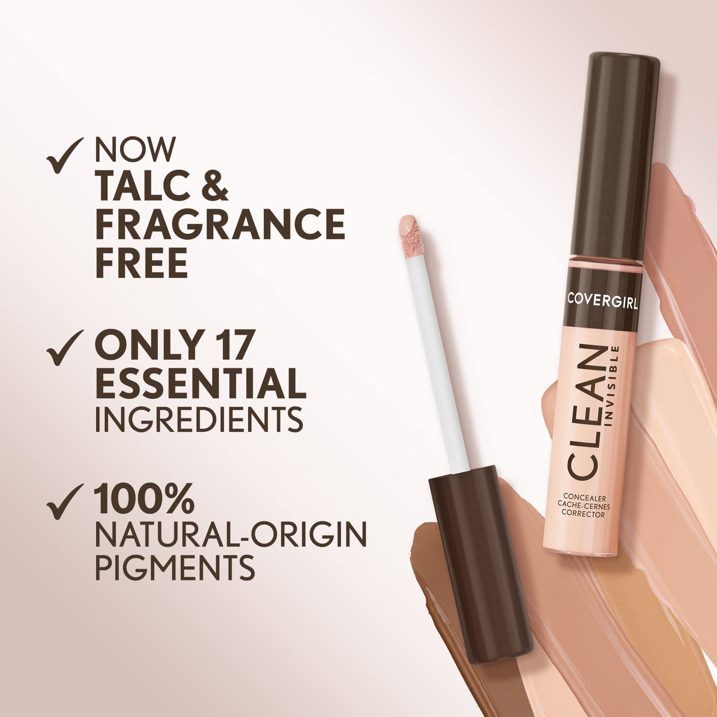 Covergirl Clean Invisible Concealer, Lightweight, Hydrating, Vegan Formula, Natural Beige 140, 0.23oz (Pack of 2)