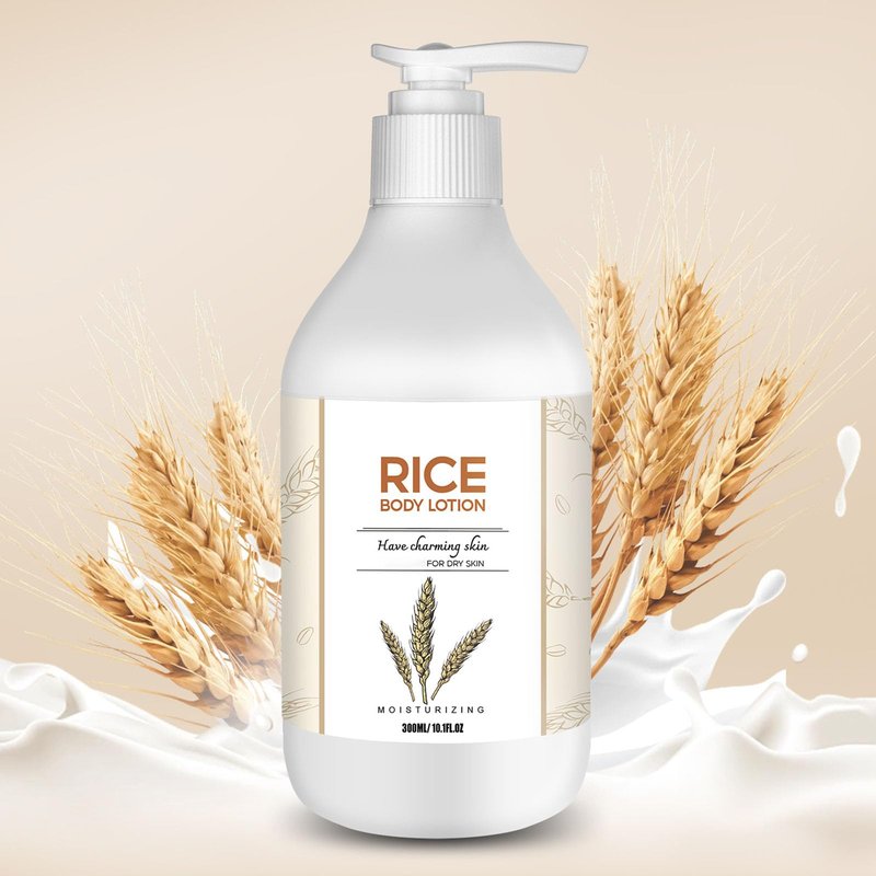 Grospe Rice Moisturizing Body Lotion for Women, Body Firming Moisturizer with Rice Extract for Dry Skin, Moisturizer Body Cream for Nourishing Non-Greasy Refreshing Quickly Absorbed 10.1 Fl Oz