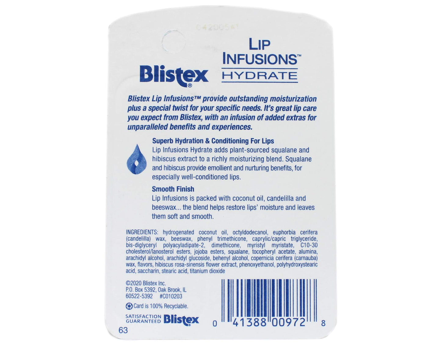 Blistex Lip Infusions Hydrate Lip Moisturizer 0.13 Ounce (6 Pack)