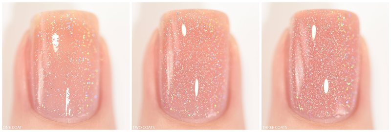 ILNP Sweet Pea - Seashell Pink Holographic Jelly Nail Polish, Buildable Pink Sparkle Nail Polish, Non-Toxic, Vegan, Cruelty Free, Non Gel