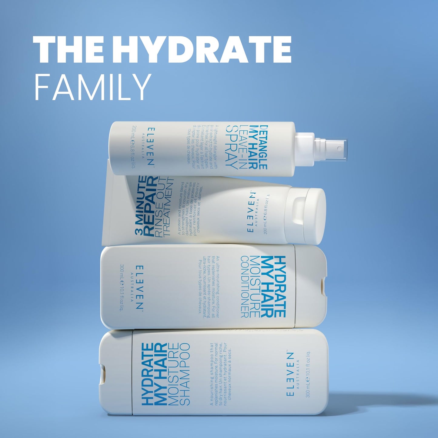 ELEVEN AUSTRALIA Hydrate My Hair Shampoo for Women & Men - Moisturizing, Color-Safe, Anti-Frizz, Nourishing Formula for Dry, Damaged Hair, Protects Against Heat & Environmental Damage - 10.1 fl oz