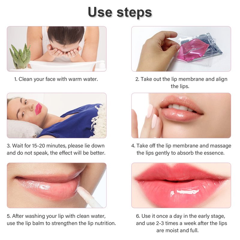 REENGULL Collagen Lip Mask Patches (30 Pairs), Hydrating Hydrogel Lip Treatment for Dry Lips, Plumping & Anti-Wrinkle Lip Care, Non-Slip Fit for Mothers Day Gifts,Teacher Appreciation Gifts