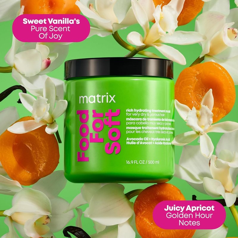 MATRIX Food For Soft Rich Hydrating Mask - For Dry & Brittle Hair, Hydrating Hair Mask, Adds Shine & Softness, With Avocado Oil & Hyaluronic Acid, Replenishes Moisture