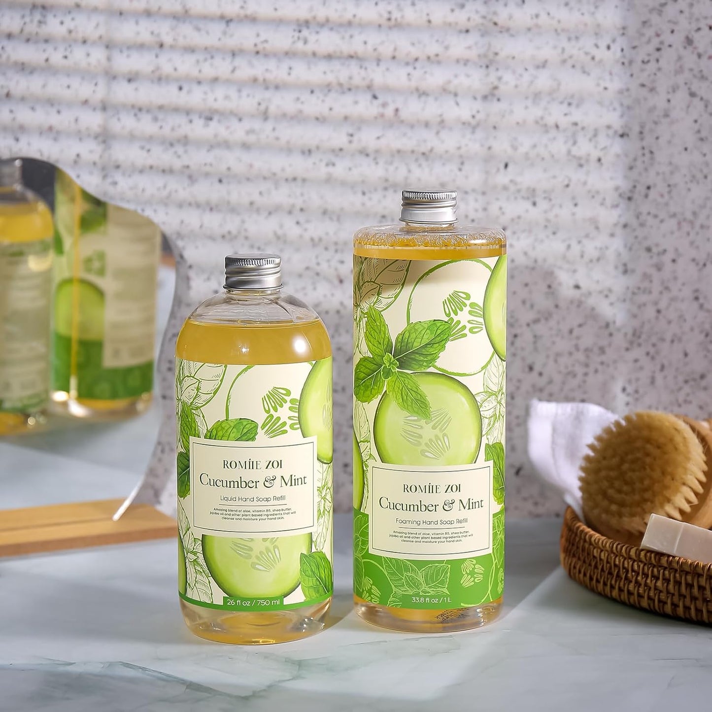 Tomato Vine Foaming Hand Soap Refill Set – 3 Pack (33.8 Fl Oz Each) – Chemical-Free & Moisturizing with Refillable Dispenser for Kitchen & Bathroom