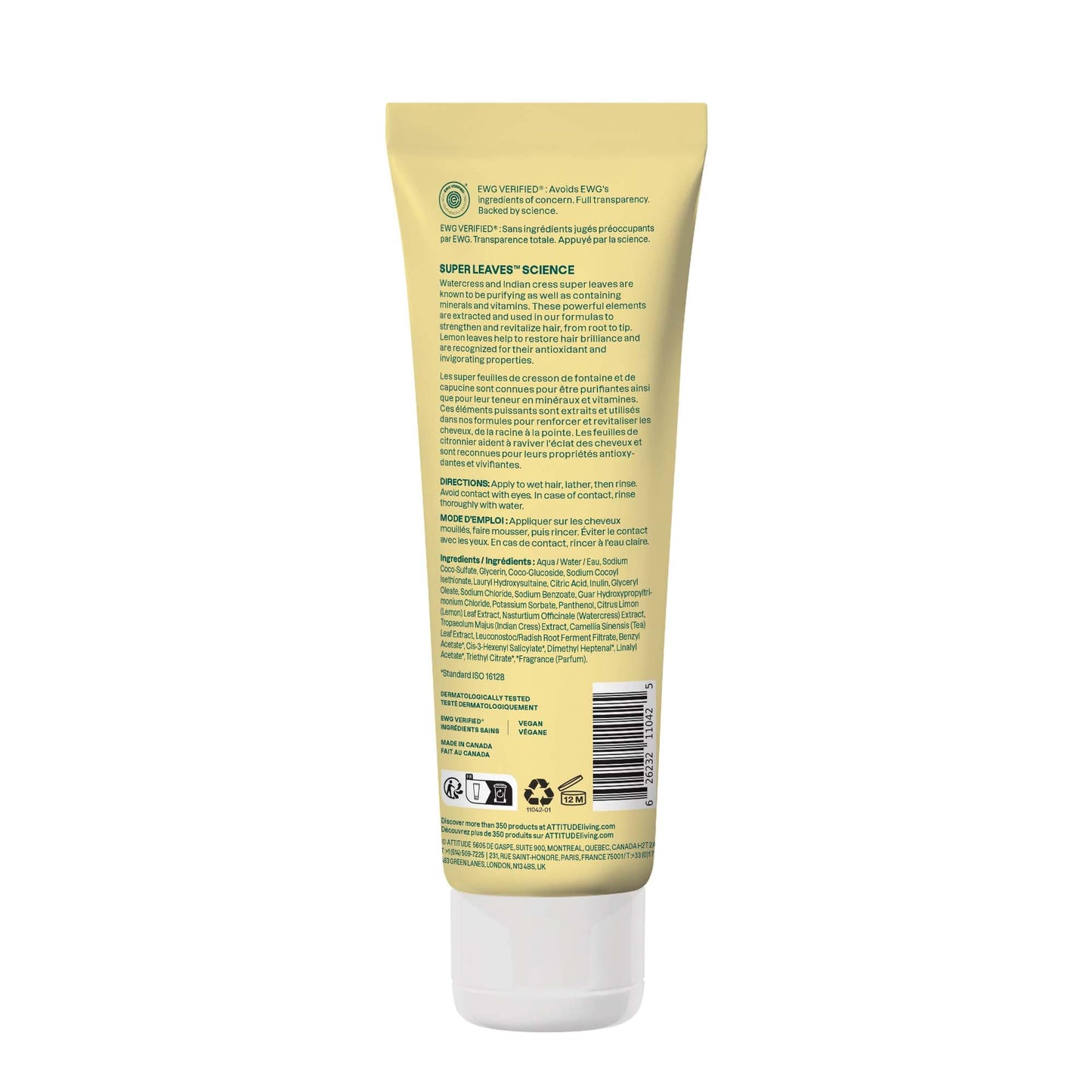ATTITUDE Hair Shampoo, EWG Verified, Naturally Derived Ingredients, Vegan, Plant Based, 240 & 473 ml