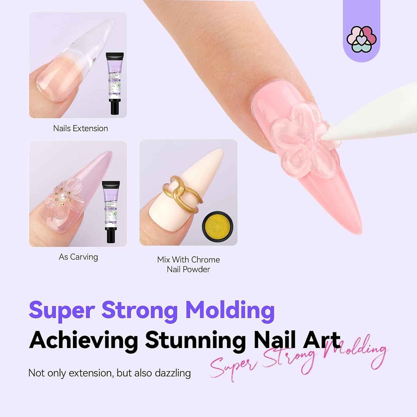 3D Gel Nail Kit with Practice Hand – Professional Acrylic Nail Art Set for Sculpting & Decoration