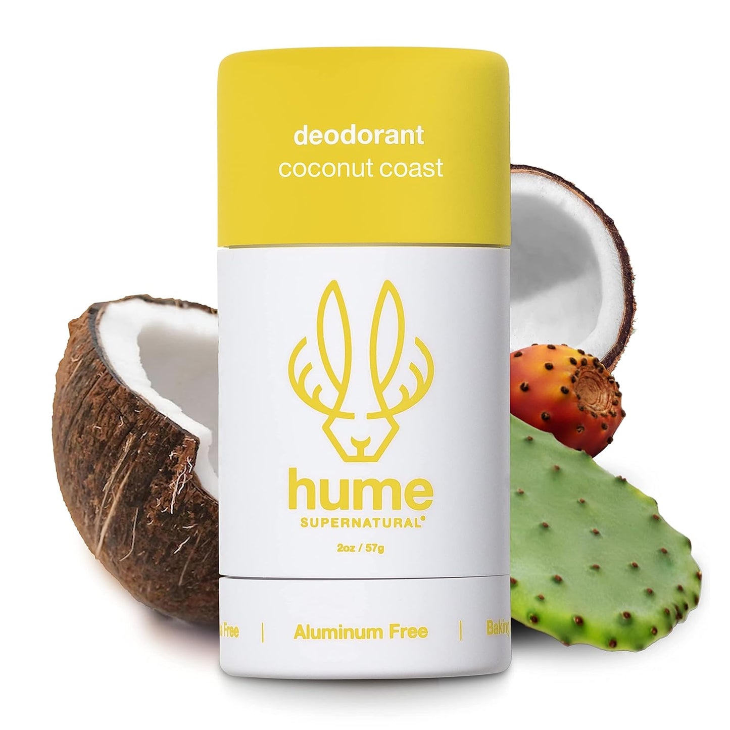 Hume Aluminum-Free Deodorant for Sensitive Skin | Probiotic, Plant-Based, Coconut Coast 2-Pack