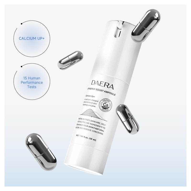 DAERA Synergy Boost Ampoule – Korean Brightening & Hydrating Face Serum, Dark Spot Correcting & Anti-Aging Ampoule with Calcium Up+ Complex, Firming Serum for Glowing Skin, 30ml