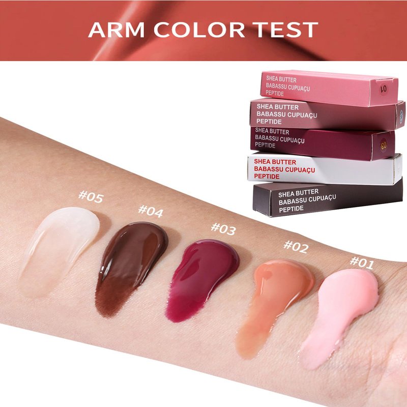 DENESTUP Lip Jam Hydrating Lip Gloss | Glitter Glossy Plumping Lipgloss | High Shine Glass Finish Nude Colors Shiny Jelly Liquid Lipstick for Women (5 Colors Set)