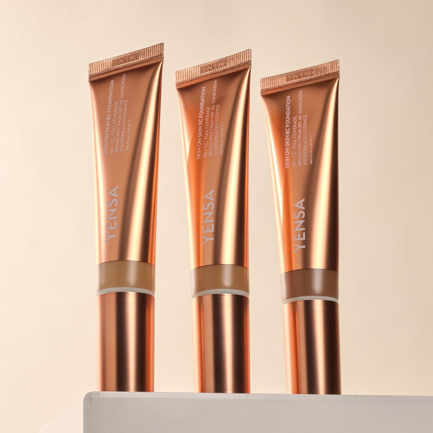 YENSA BC Foundation - Full Coverage Foundation, CC & BB Cream In One with SPF 40 - Enriched With Hyaluronic Acid & Peptides to Hydrate & Firm Skin - Korean Skin Care Makeup - Fair Cool (1 oz)
