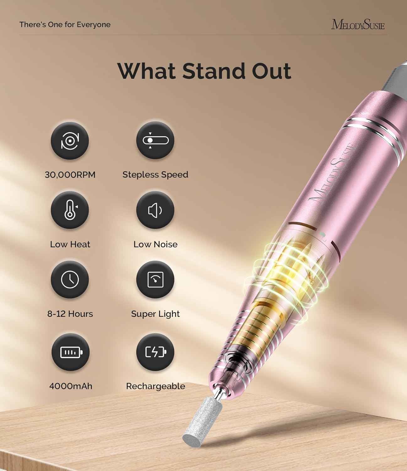 Electric Nail Drill Kit with 120 Sanding Bands & Heart-Shaped Nail Buffer Block